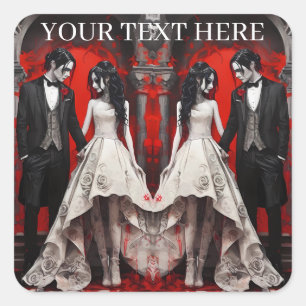 Pegatina Cuadrada caja para vino