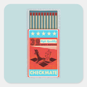 Pegatina Cuadrada Caja retro que coincide con el arte pop