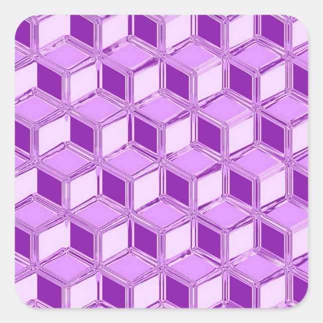 Pegatina Cuadrada Cajas cromadas 3d - violeta violeta (Anverso)