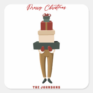 Pegatina Cuadrada Cajas de Navidades festivos