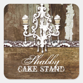 Pegatina Cuadrada Cake Stand Chandelier de GC Shabby