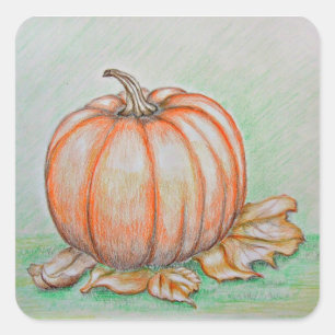 Pegatina Cuadrada calabaza