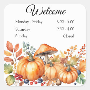 Pegatina Cuadrada Calabaza acuática otoñal