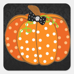 Pegatina Cuadrada Calabaza de Halloween