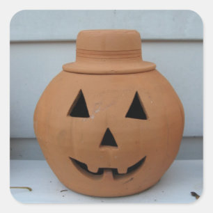 Pegatina Cuadrada Calabaza de sombrero superior