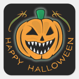 Pegatina Cuadrada Calabaza malvada