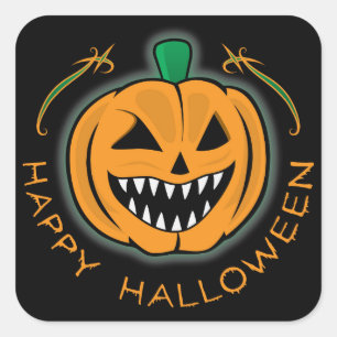 Pegatina Cuadrada Calabaza malvada