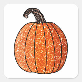 Pegatina Cuadrada Calabaza purpurina