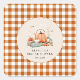 Pegatina Cuadrada Calabaza y especias y todo lo bueno de Baby Shower