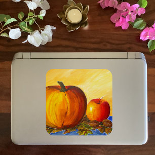 Pegatina Cuadrada Calabaza y nueces