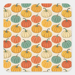 Pegatina Cuadrada Calabazas de Halloween