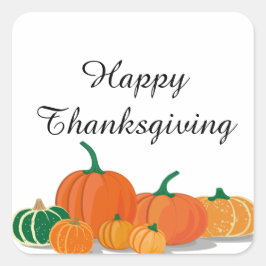 Pegatina Cuadrada Calabazas de Naranja
