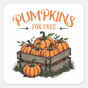 Pegatina Cuadrada Calabazas gratis - Amantes del otoño