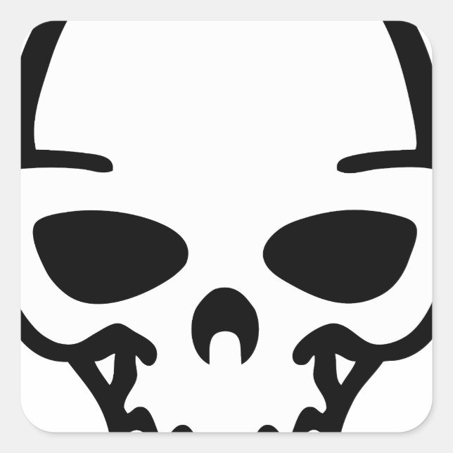 Pegatina Cuadrada calavera (Anverso)