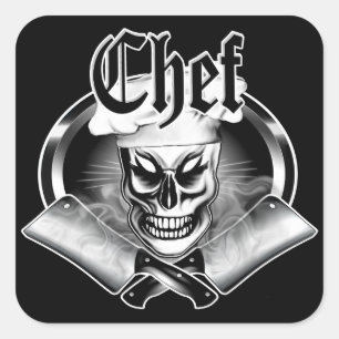 Pegatina Cuadrada Calavera 4