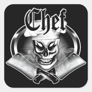 Pegatina Cuadrada Calavera 4