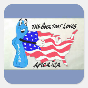 Pegatina Cuadrada Calcetines de Bengelton