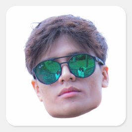 Pegatina Cuadrada Calcomanías de cara personalizadas, Calcomanías pe