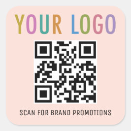 Pegatina Cuadrada Calcomanías de código QR cuadrado personalizadas c