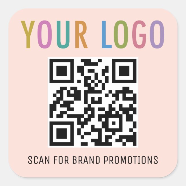 Pegatina Cuadrada Calcomanías de código QR cuadrado personalizadas c (Anverso)