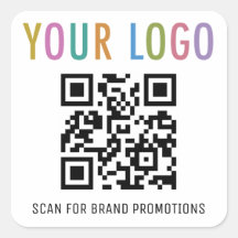 Calcomanías de código QR personalizadas con logoti