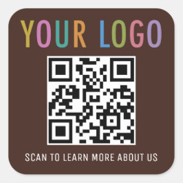 Pegatina Cuadrada Calcomanías de código QR personalizadas con logoti