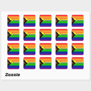 Pegatina Cuadrada Calcomanías de defensa del progreso LGBTQ+ Orgullo