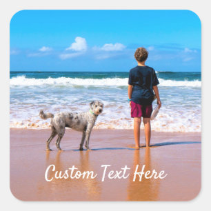 Pegatina Cuadrada Calcomanías de Fotos Personalizadas con tus Fotos