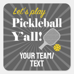 Pegatina Cuadrada Calcomanías personalizadas de pickleball para equi