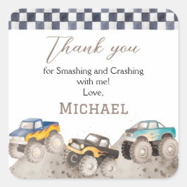 Pegatina Cuadrada Calcomanías personalizadas para cumpleaños de cami