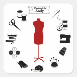 Pegatina Cuadrada Calcomanías Personalizadas Sew Right