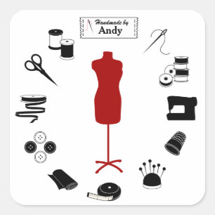 Pegatina Cuadrada Calcomanías Personalizadas Sew Right