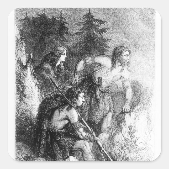 Pegatina Cuadrada Caledonios, o imágenes (Anverso)