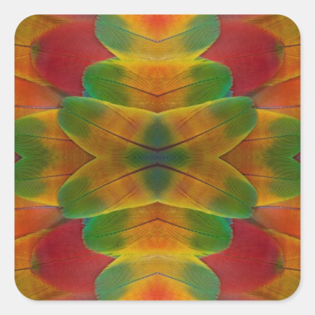 Pegatina Cuadrada Caleidoscopio (Anverso)