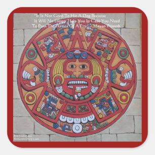 Pegatina Cuadrada Calendario Maya y tarjetas de regalo de proverbios