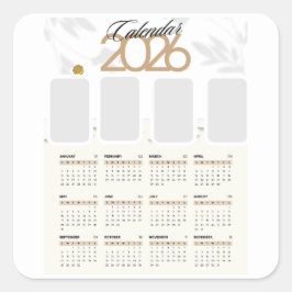 Pegatina Cuadrada calendario personalizado 2026