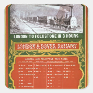 Pegatina Cuadrada Calendario temprano para el Londres al ferrocarril