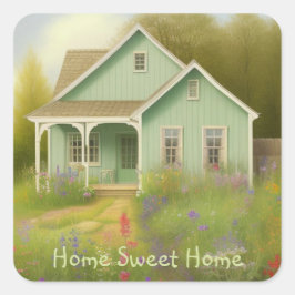 Pegatina Cuadrada Calentamiento de casas en la Casa Verde