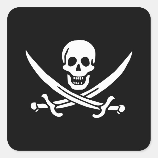 Pegatina Cuadrada Calico Jack (Anverso)