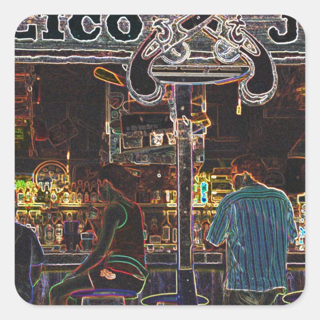 Pegatina Cuadrada Calico Jacks Isla Gran Caimán (Anverso)