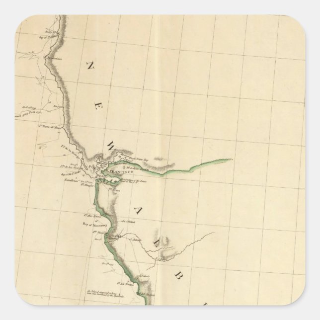 Pegatina Cuadrada California (Anverso)