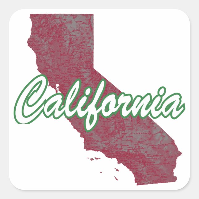 Pegatina Cuadrada California (Anverso)