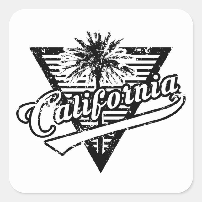 Pegatina Cuadrada California (Anverso)