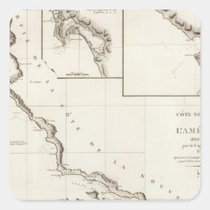 Pegatina Cuadrada California al EL Rosario