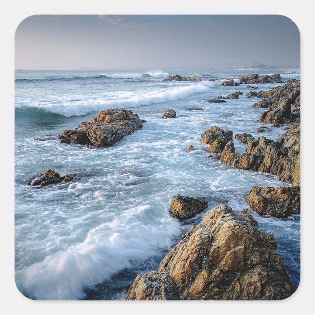 Pegatina Cuadrada California Coast (Anverso)