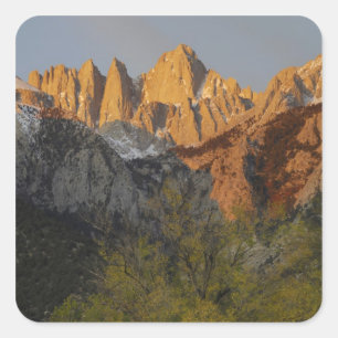 Pegatina Cuadrada California, Monte Whitney, Bosque Nacional Inyo 3