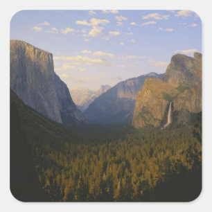 Pegatina Cuadrada California, parque nacional de Yosemite, Yosemite