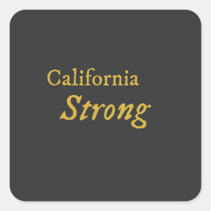 Pegatina Cuadrada California Strong