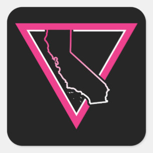 Pegatina Cuadrada california triangular rosa