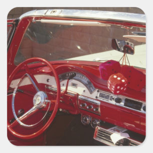 Pegatina Cuadrada California: Valle de Santa Ynez, Solvang, 1957